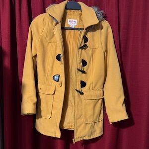 Women’s Mustard Yellow Jacket with Faux Fur Trim by Mossimo Supply Co.